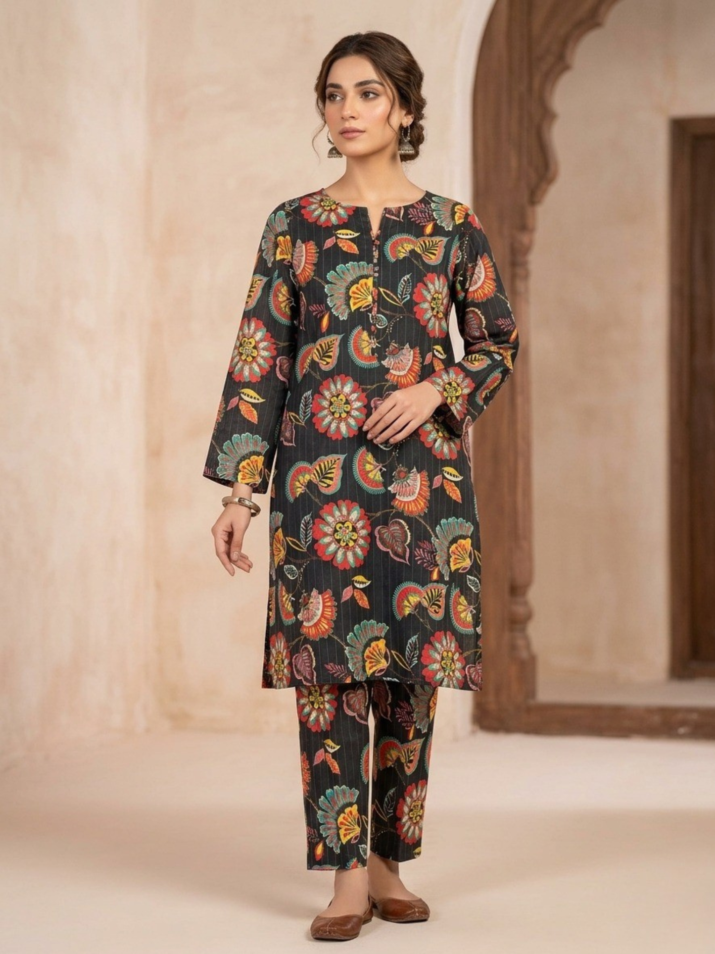 Black Bin Shaukat Lawn Printed Unstitched 2-Piece Suit