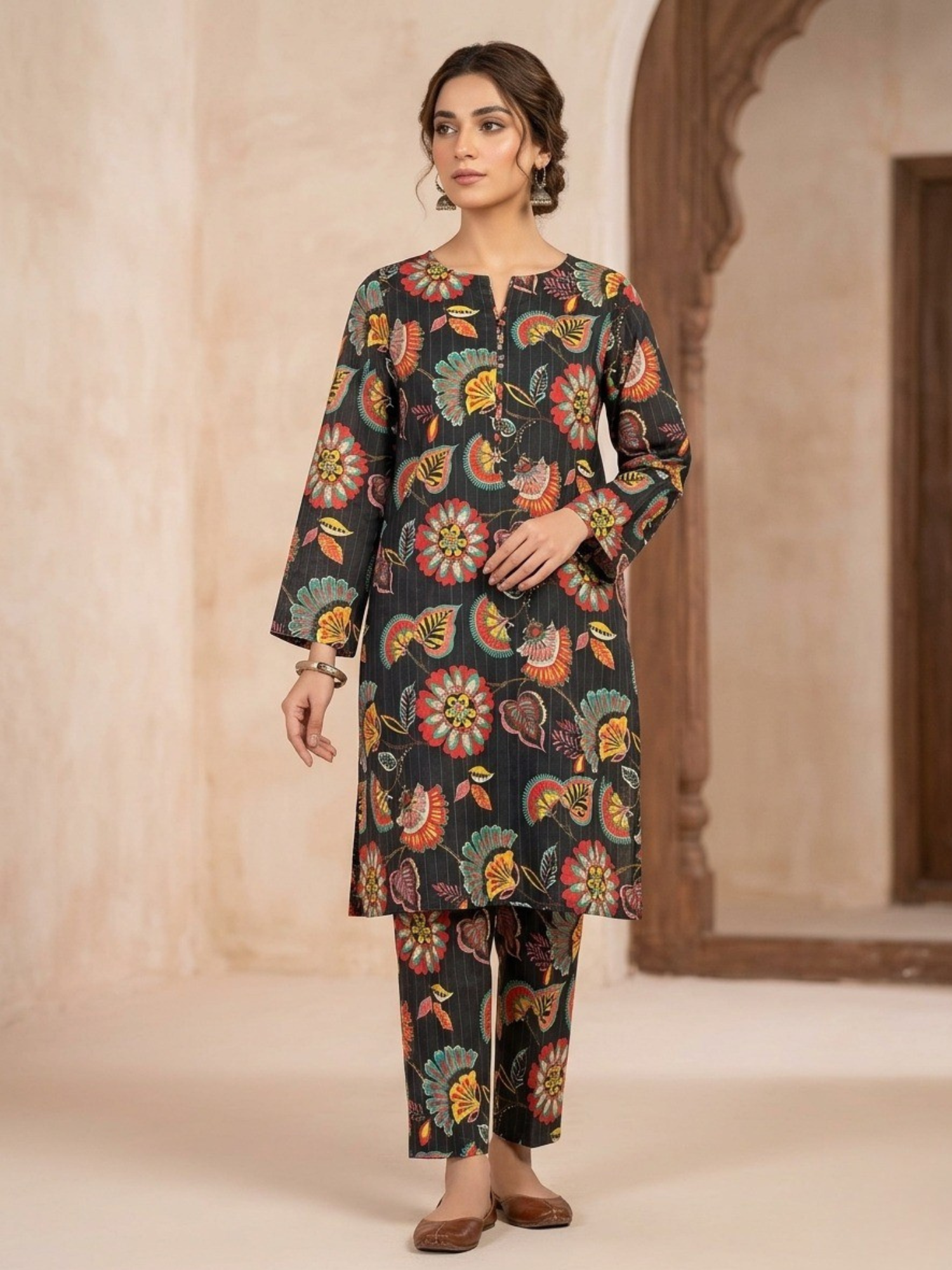 Black Bin Shaukat Lawn Printed Unstitched 2-Piece Suit
