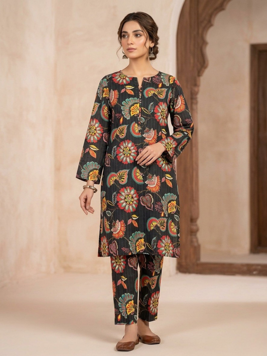 Black Bin Shaukat Lawn Printed Unstitched 2-Piece Suit