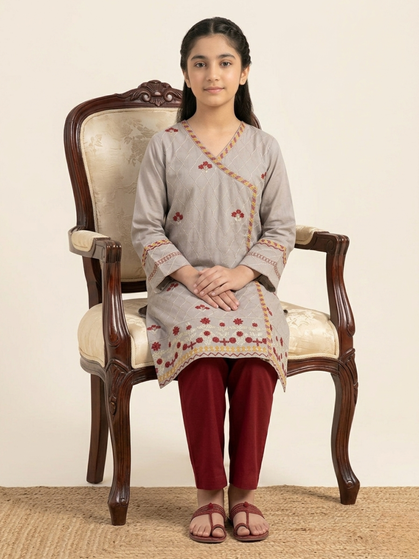 Grey Bin Shaukat Pima Lawn Embroidered Stitched 2-Piece Suit
