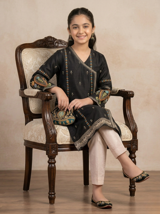 Black Bin Shaukat Pima Lawn Embroidered Stitched 2 Piece Suit