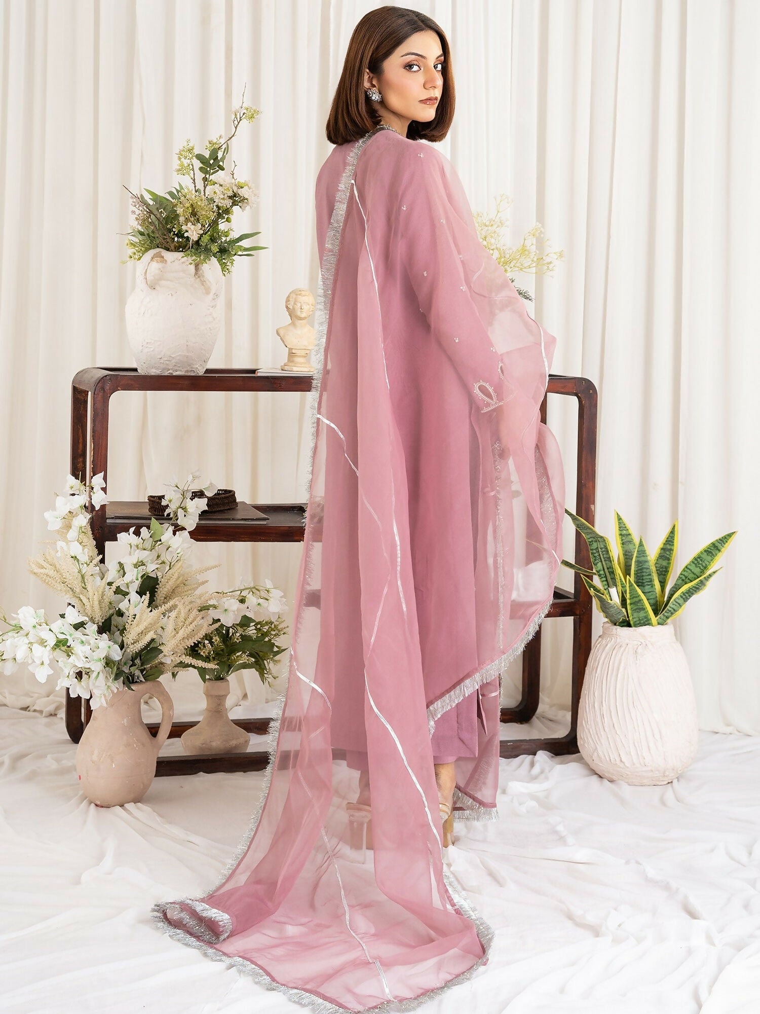 Allure By IH Luxury Pret Raw Silk Embellished Stitched 3-Piece Suit-Aida