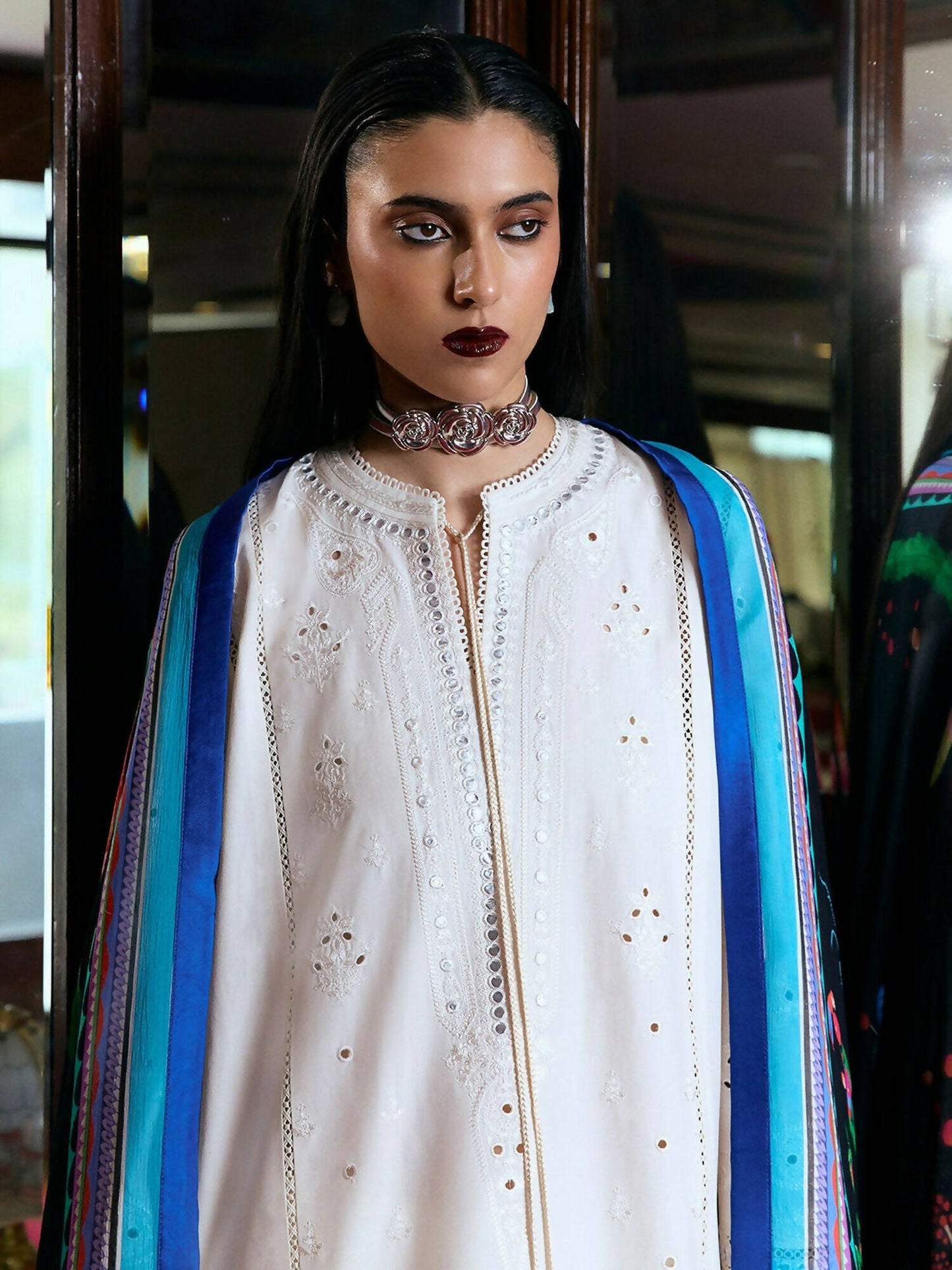 Jugnu by Hussain Rehar Summer Pret'25 Edit III Cotton Embroidered 3-Piece Suit-Sorma