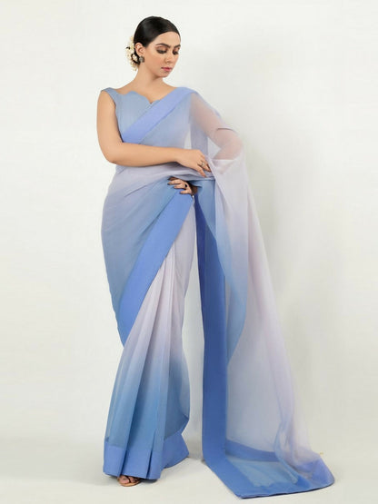 Imran Aftab Chiffon Printed Stitched Saree-IASC 16