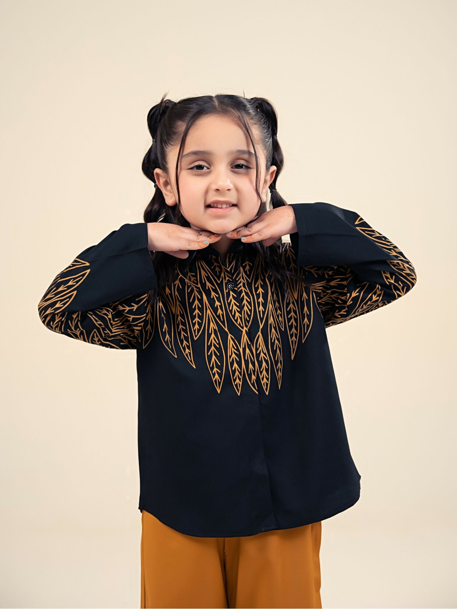 Velvour Girls Cotton Embroidered Co-Ord Set-VG177-A