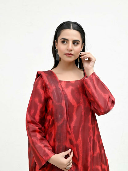 Imran Aftab Valentine's Day Raw Silk Printed Unstitched 3-Piece Suit-IAVD 04