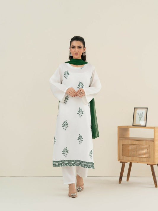 Stylish Collection Saya Pret Cotton Embroidered 3-Piece Suit-National