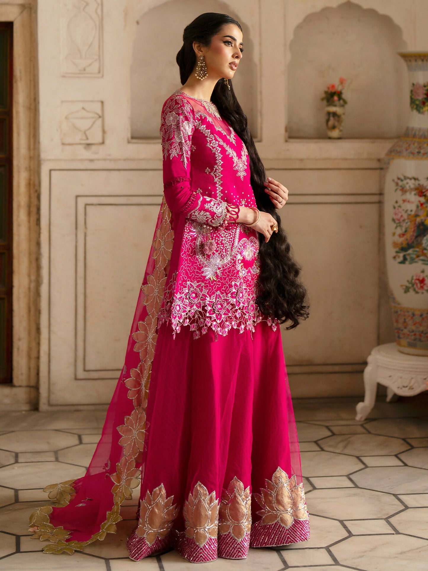 Parishay Ranibagh Luxury Formals Organza Embroidered Stitched 3-Piece Suit-Gul Bahaar