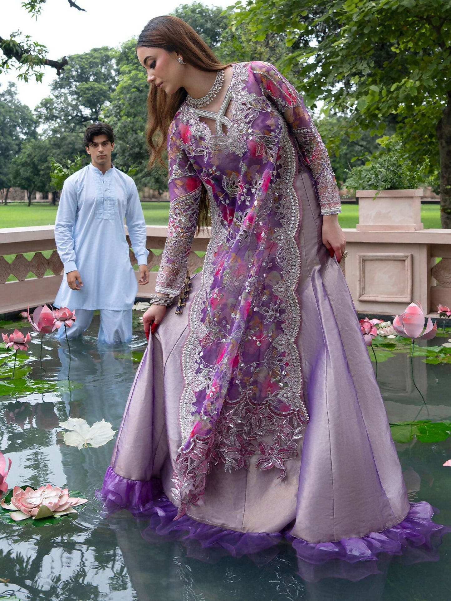 Parishay Ranibagh Luxury Formals Organza Embroidered Stitched 3-Piece Suit-Gulzaar