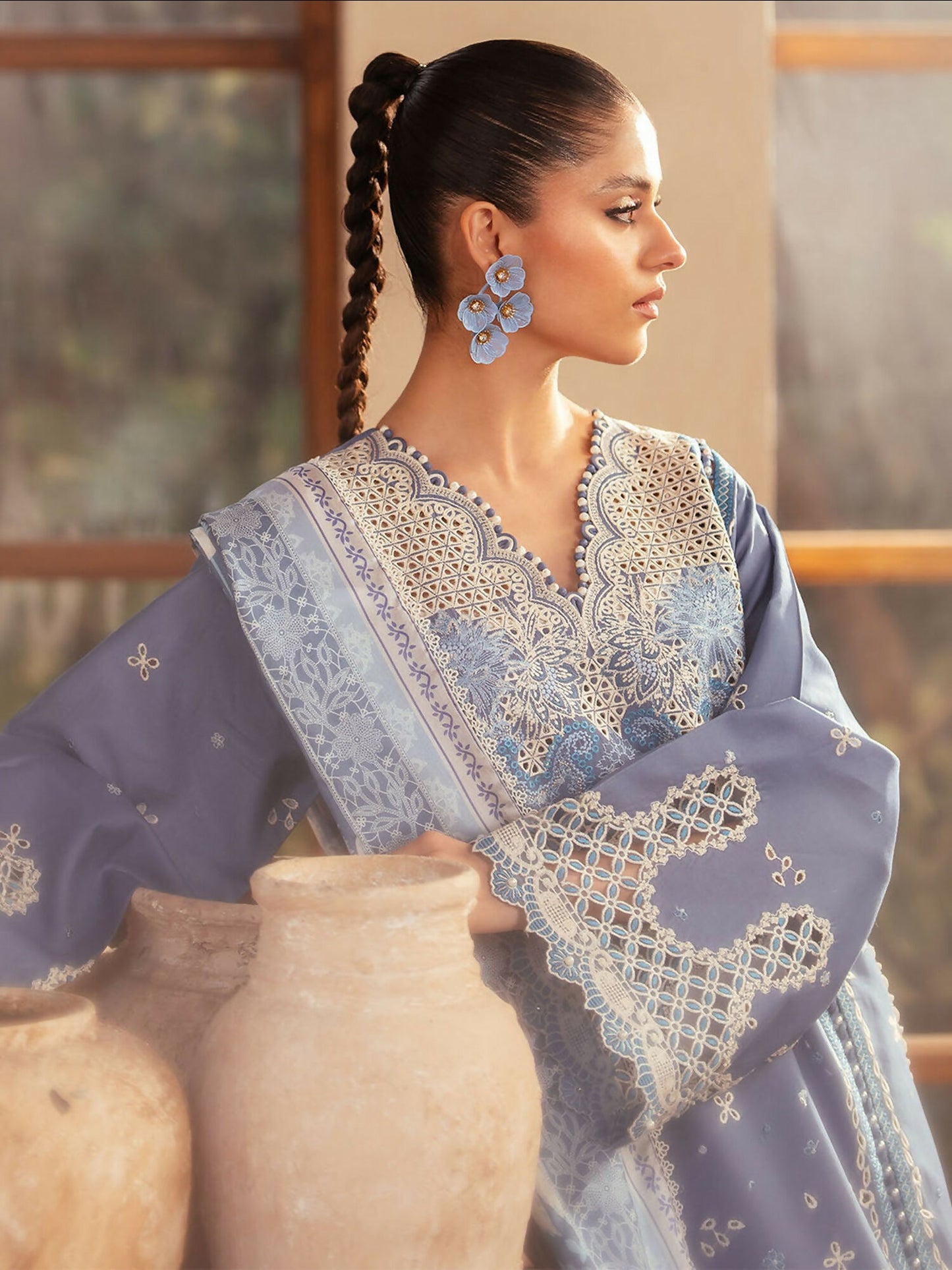 Binilyas Mehroze Lawn Embroidered Stitched 3-Piece Suit-91-A