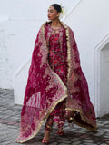Hussain Rehar Darlings Festive'25 Organza Embroidered Unstitched 4-Piece Suit-Maher