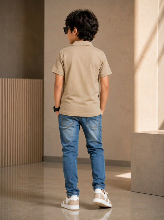 Velvour Boys Polyester Polo Shirt-VP29-A