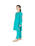 Velvour Girls Cotton Embroidered Stitched 2-Piece Suit-VG88-A