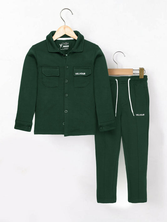Green Velvour Winter Tracksuit-#VWT26-D