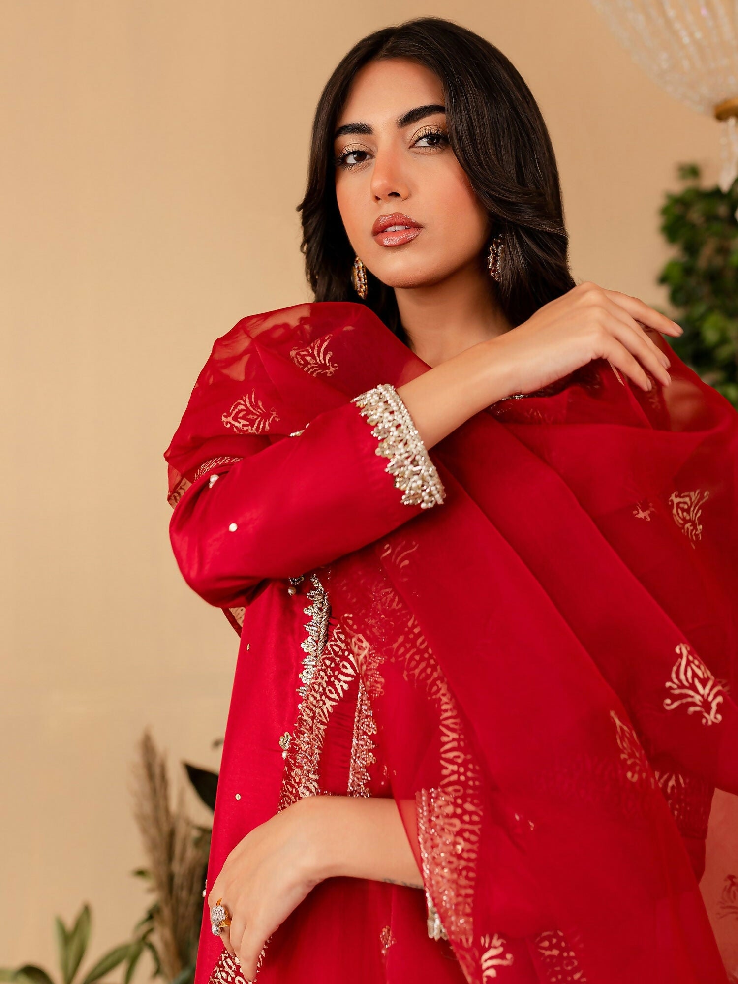 Allure By IH Raw Silk Embellished Stitched 3-Piece Suit-Nyra