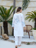 HU Studios Soléa Collection Lawn Cotton Embroidered Stitched 2-Piece Suit-Azure Mist