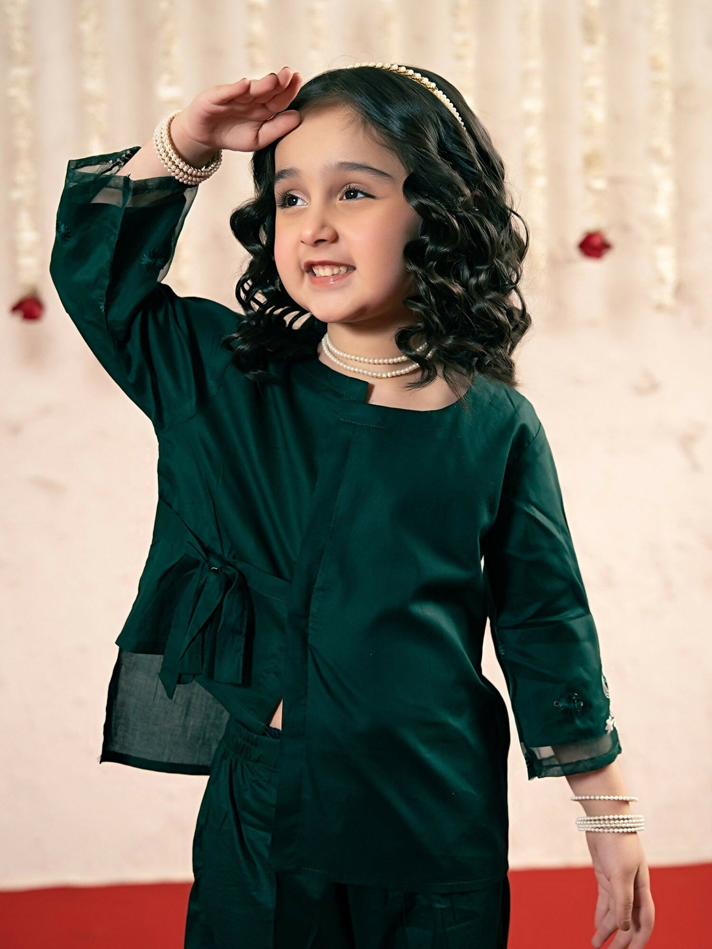Velvour Girls Cotton Embroidered Co-Ord Set-VG174-A
