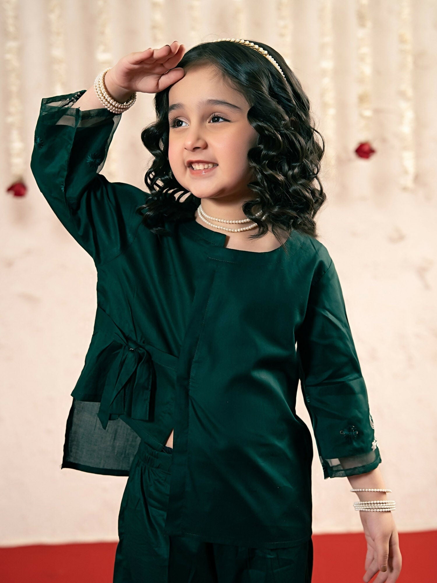 Velvour Girls Cotton Embroidered Co-Ord Set-VG174-A