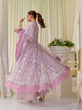 Farooq Hameed Studio Net Embroidered Stitched 3-Piece Suit-Crimson-Dusk
