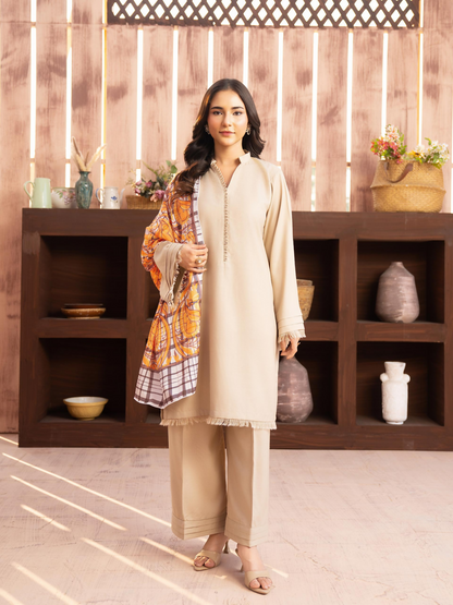 Panache Apparel Winter Core Linen Stitched Suit-Tundra