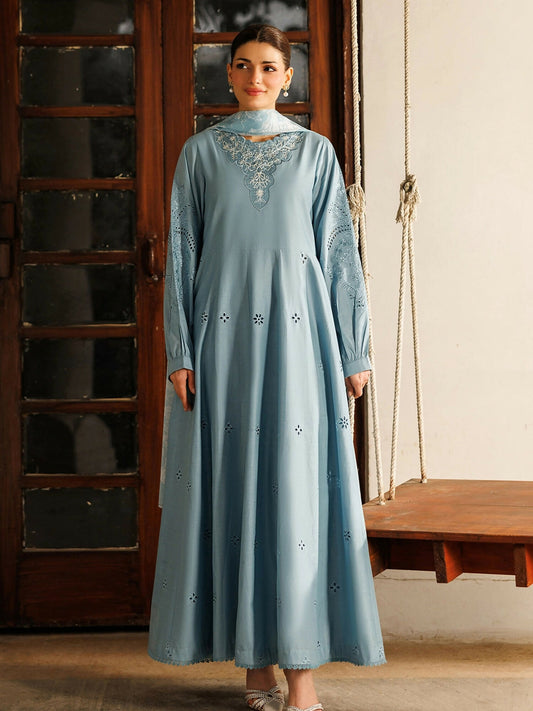 Panache Apparel Mistfall Ramadan Edit Cotton Embroidered Stitched Suit-Verve