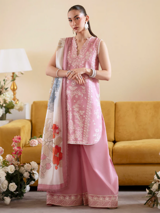 Mahnur Ember Lawn Embroidered Unstitched 3-Piece Suit-EM-007