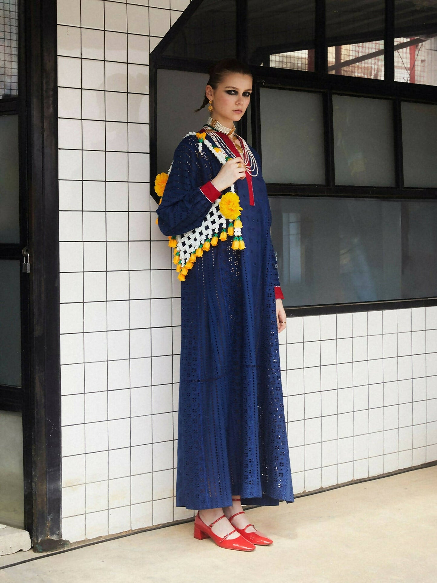 Jugnu by Hussain Rehar Womenswear SS/24 Cotton Embroidered Shirt-Luxe