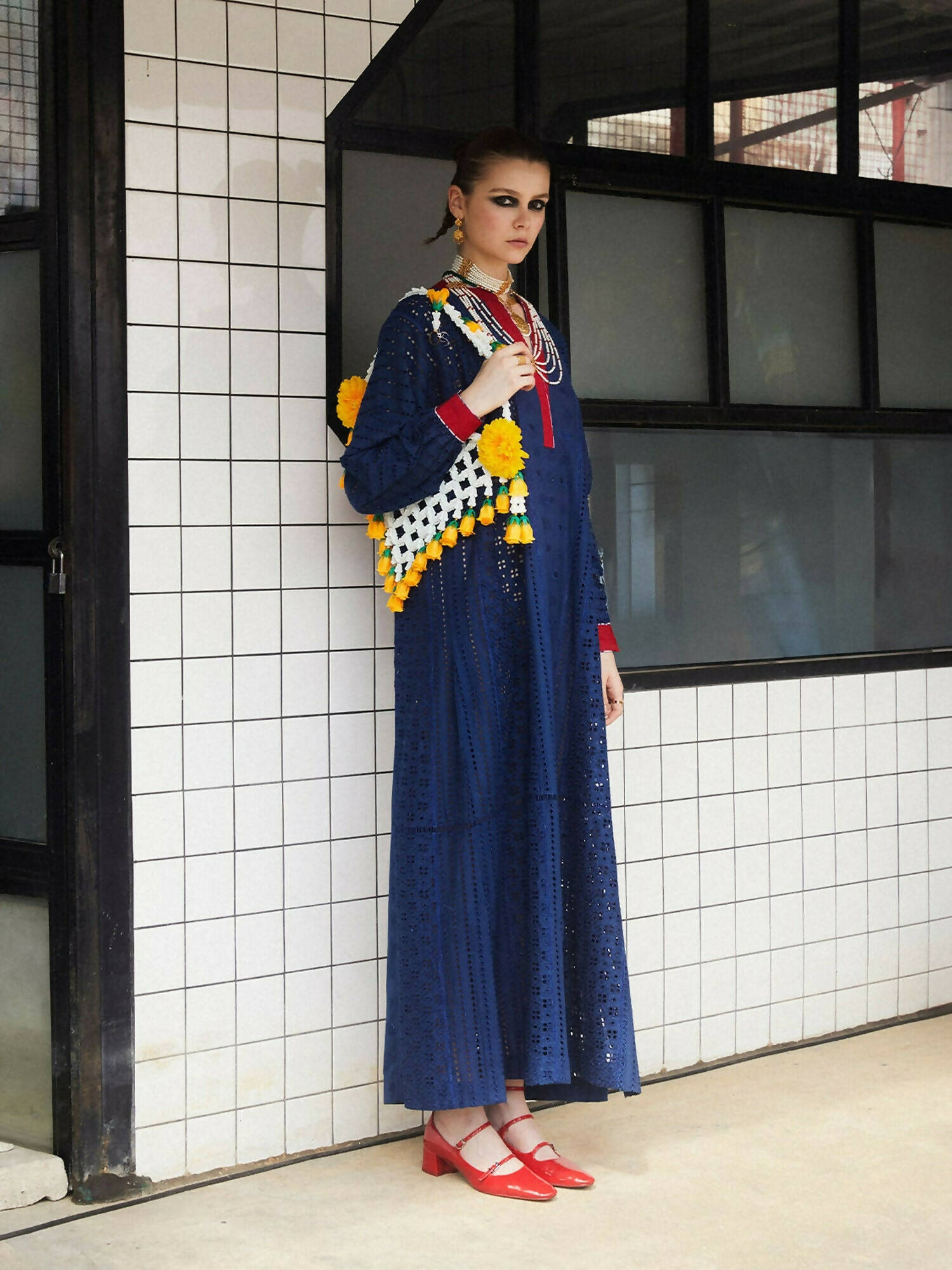 Jugnu by Hussain Rehar Womenswear SS/24 Cotton Embroidered Shirt-Luxe
