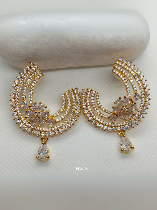 H&A Jewellery one carat earrings adorned with real zircon stones.