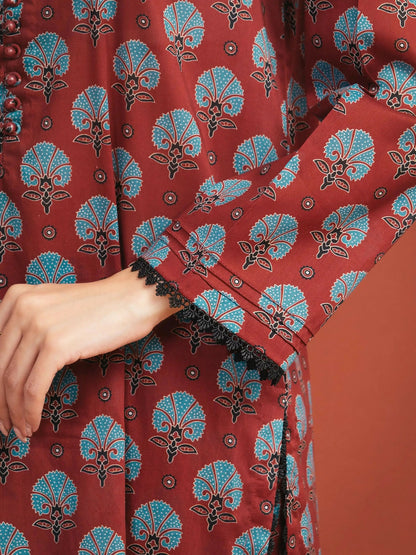 Edenrobe Allure Summer Lawn Printed Unstitched 3-Piece Suit-EWU5A1-35282