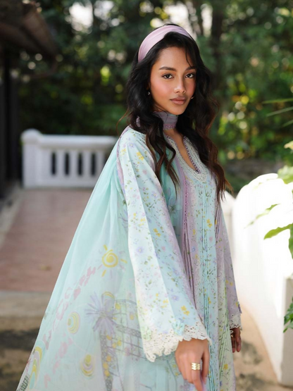 Qalamkar Qprints Lawn'26 Embroidered Unstitched 3-Piece Suit-AX-07-(A)-Xenia