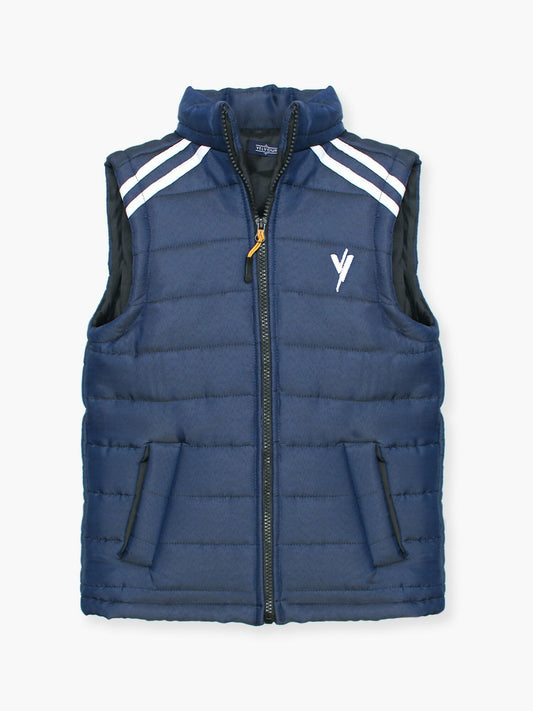 Blue Velvour Puffer Jacket-VJ35-B