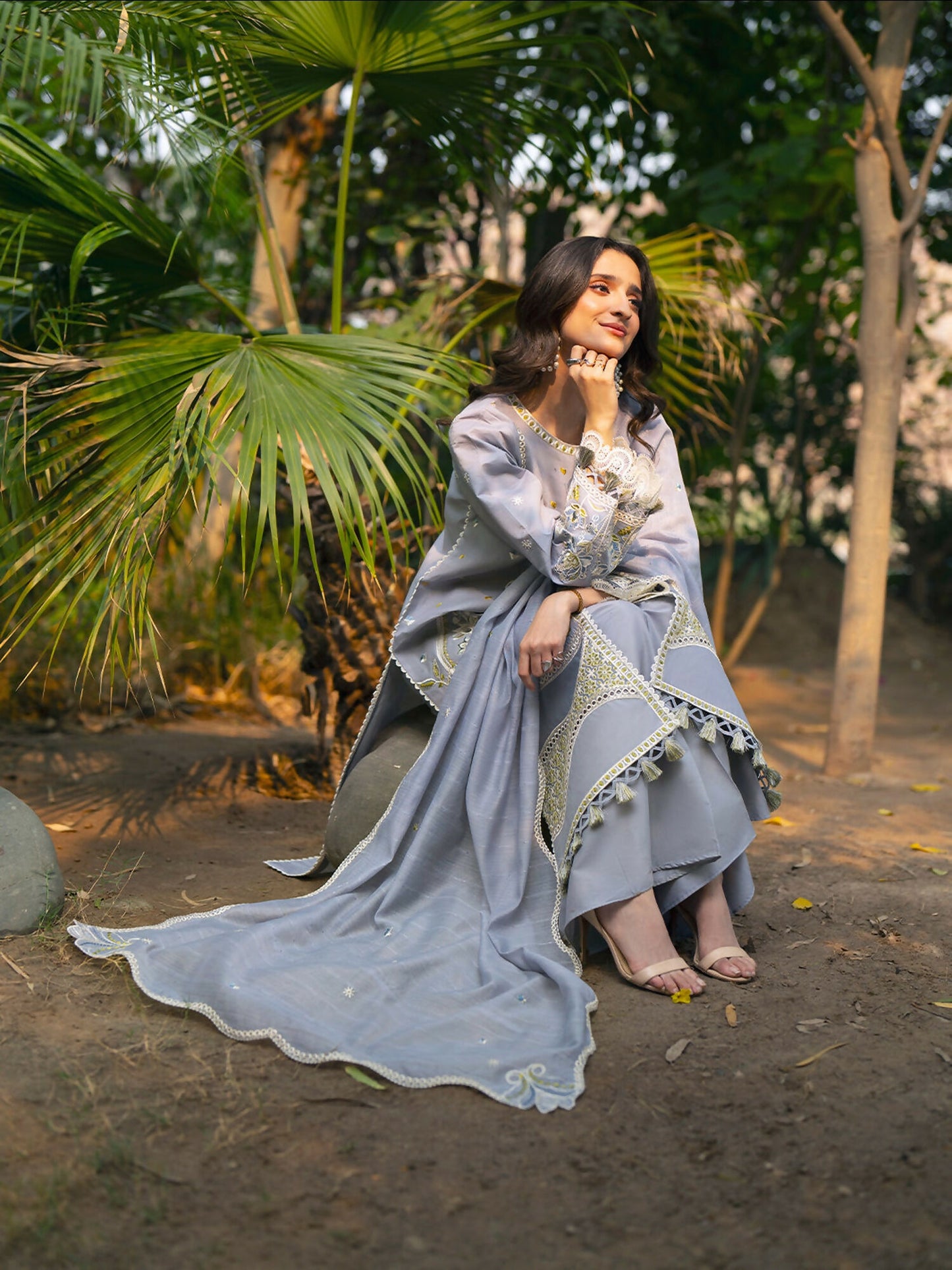 Mahnur Angan Lawn'26 Embroidered Stitched 3-Piece Suit-AN-006