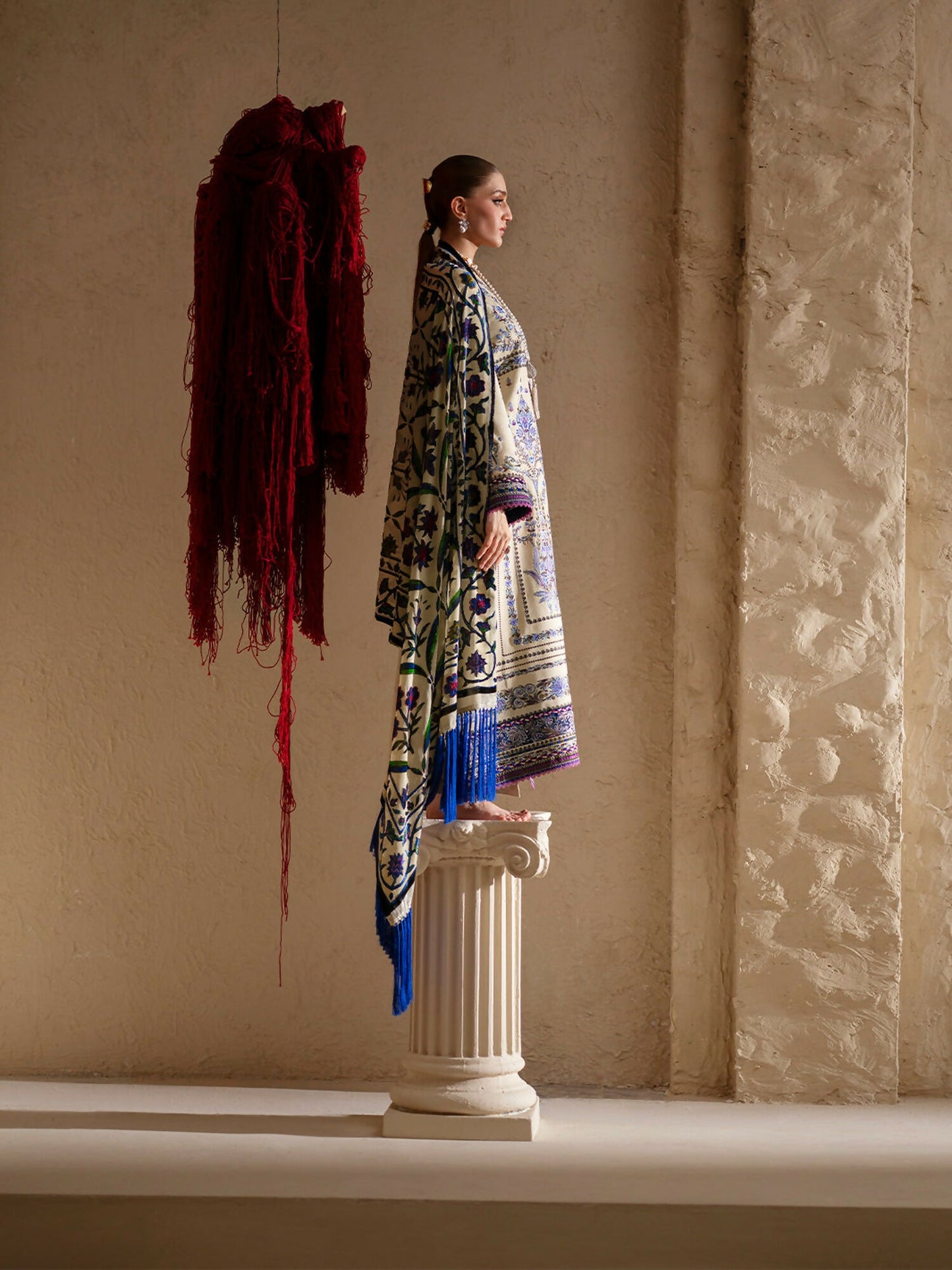 Binilyas Saqqara Kotrai Embroidered Stitched 3-Piece Suit-165-B