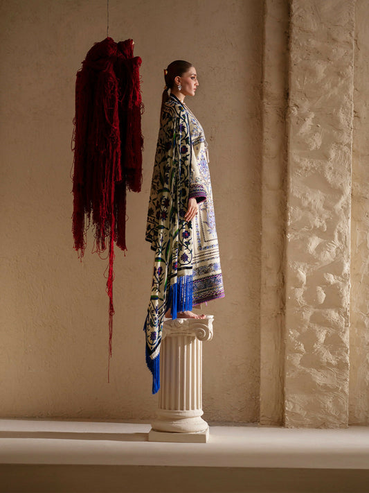 Binilyas Saqqara Kotrai Embroidered Stitched 3-Piece Suit-165-B