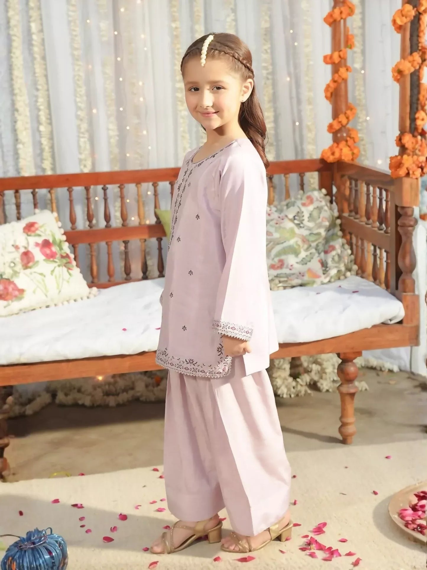 Panache Apparel Noore Eid Edit Sheesha Silk Embroidered Stitched Suit-Lira