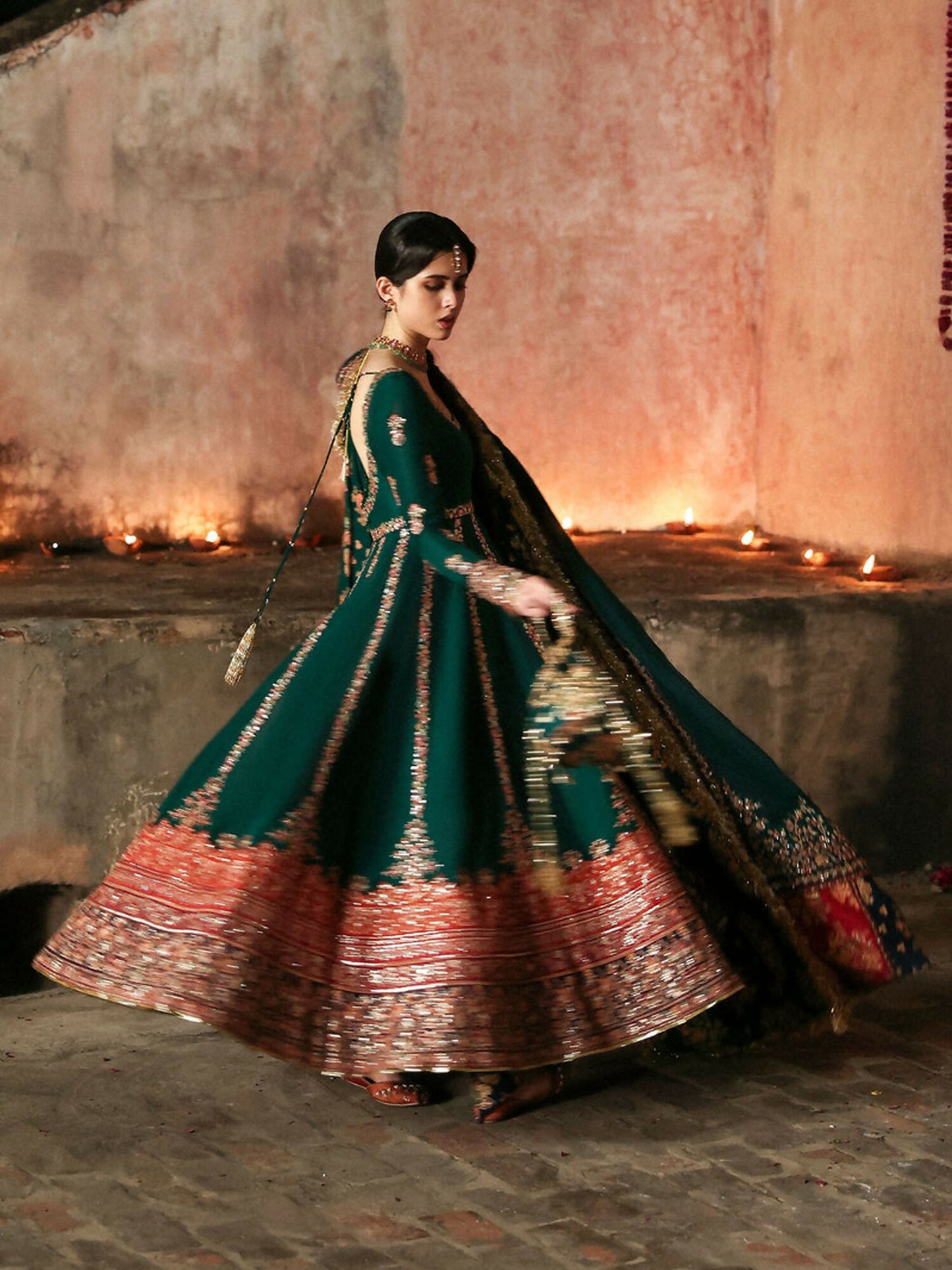 Hussain Rehar Massarat Festive Unstitched'25 Korean Raw Silk Embroidered 3-Piece Suit-Meherunissa