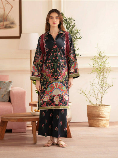 Mahnur Noir Lawn'26 Printed Co-Ord Set-N-08