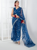 Imran Aftab Lux Winter Wedding Organza Embroidered Unstitched Saree-IASC-27