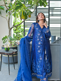 Farooq Hameed Studio Eid Edition'24 Silk Embroidered Stitched 3-Piece Suit-Freya