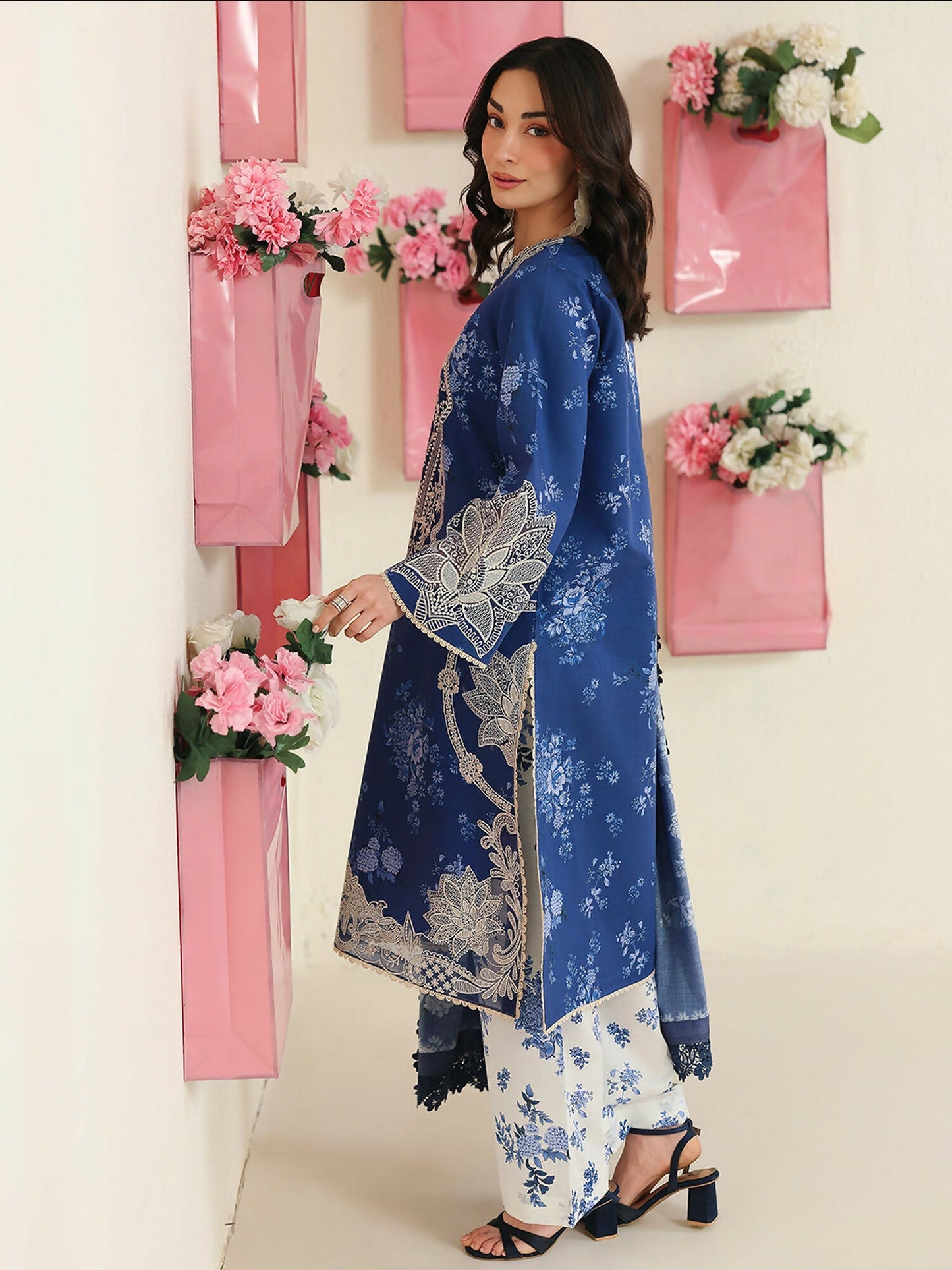 Mahnur Anaya Vol.2 Lawn Embroidered Stitched 3-Piece Suit-AN-2-03-Blue
