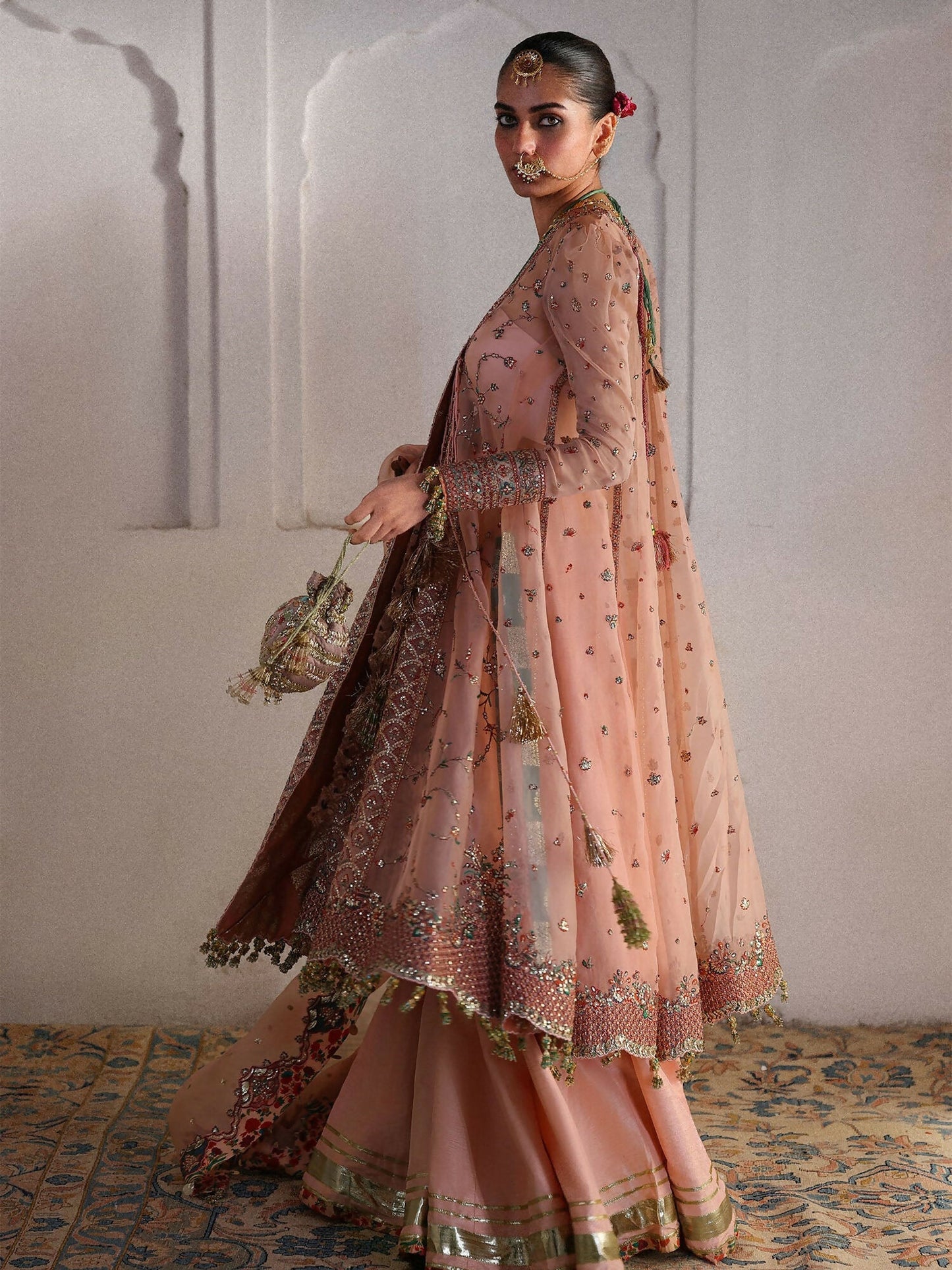 Hussain Rehar Festive Unstitched'26 Organza Embroidered 3-Piece Suit-Malka