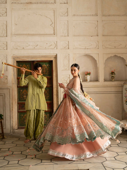 Parishay Ranibagh Luxury Formals Organza Embroidered Stitched 3-Piece Suit-Roshanara