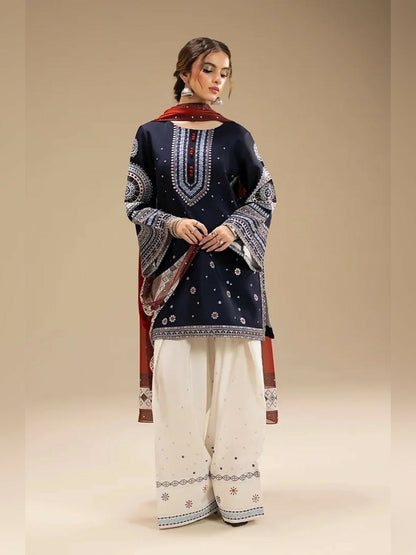 Tehzeeb Libas Lawn Embroidered Stitched 3-Piece Suit-DASTAAN