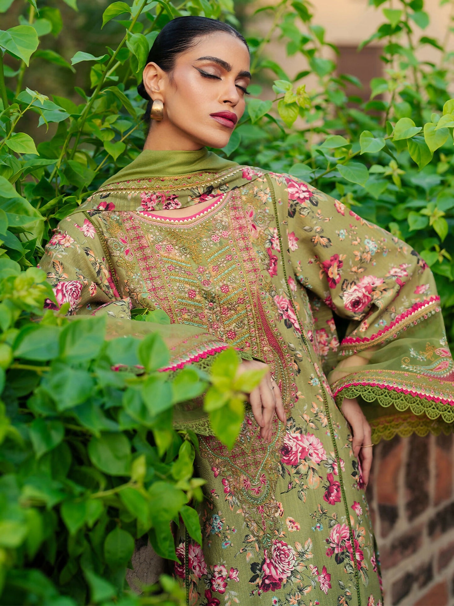 Binilyas Khaddar Embroidered Unstitched 3-Piece Suit-56-B