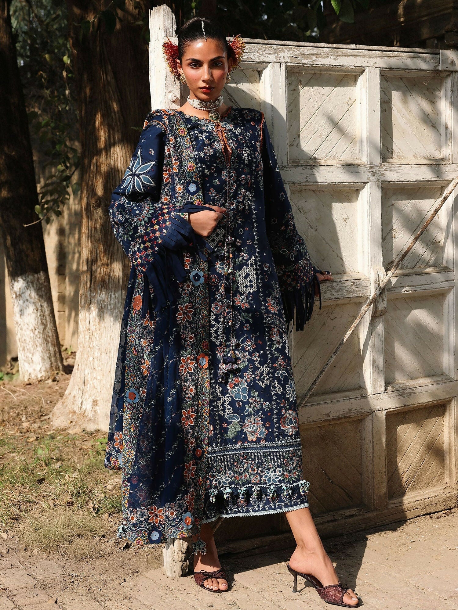 Hussain Rehar Luxury Lawn'26 Eid Edit Embroidered Unstitched 3-Piece Suit-Amalfi