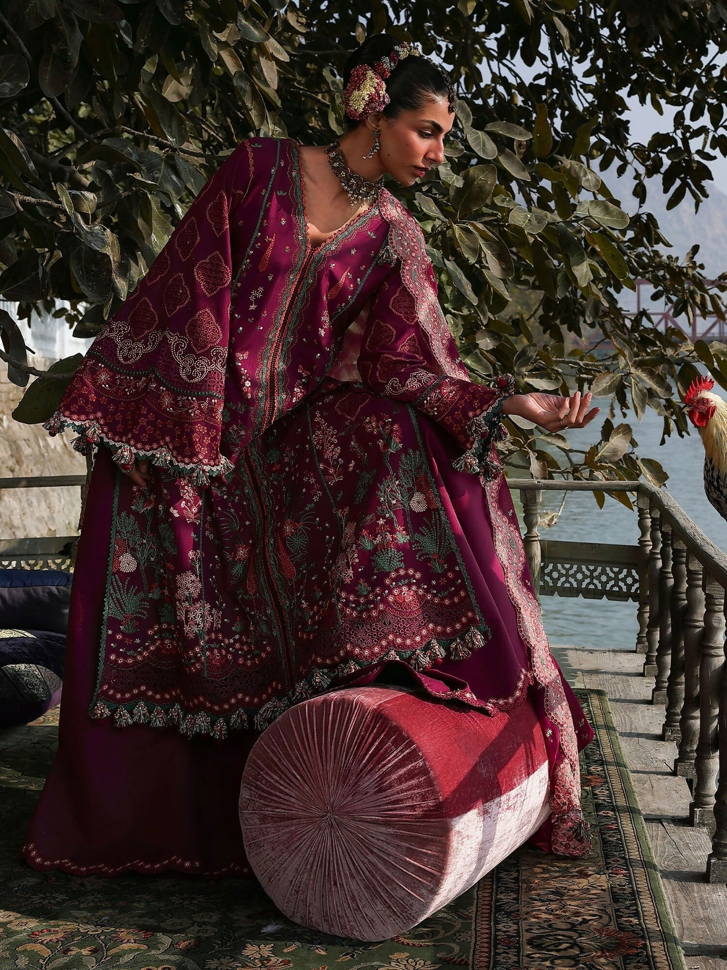 Hussain Rehar Luxury Lawn'26 Eid Edit Embroidered Unstitched 3-Piece Suit-Anjas