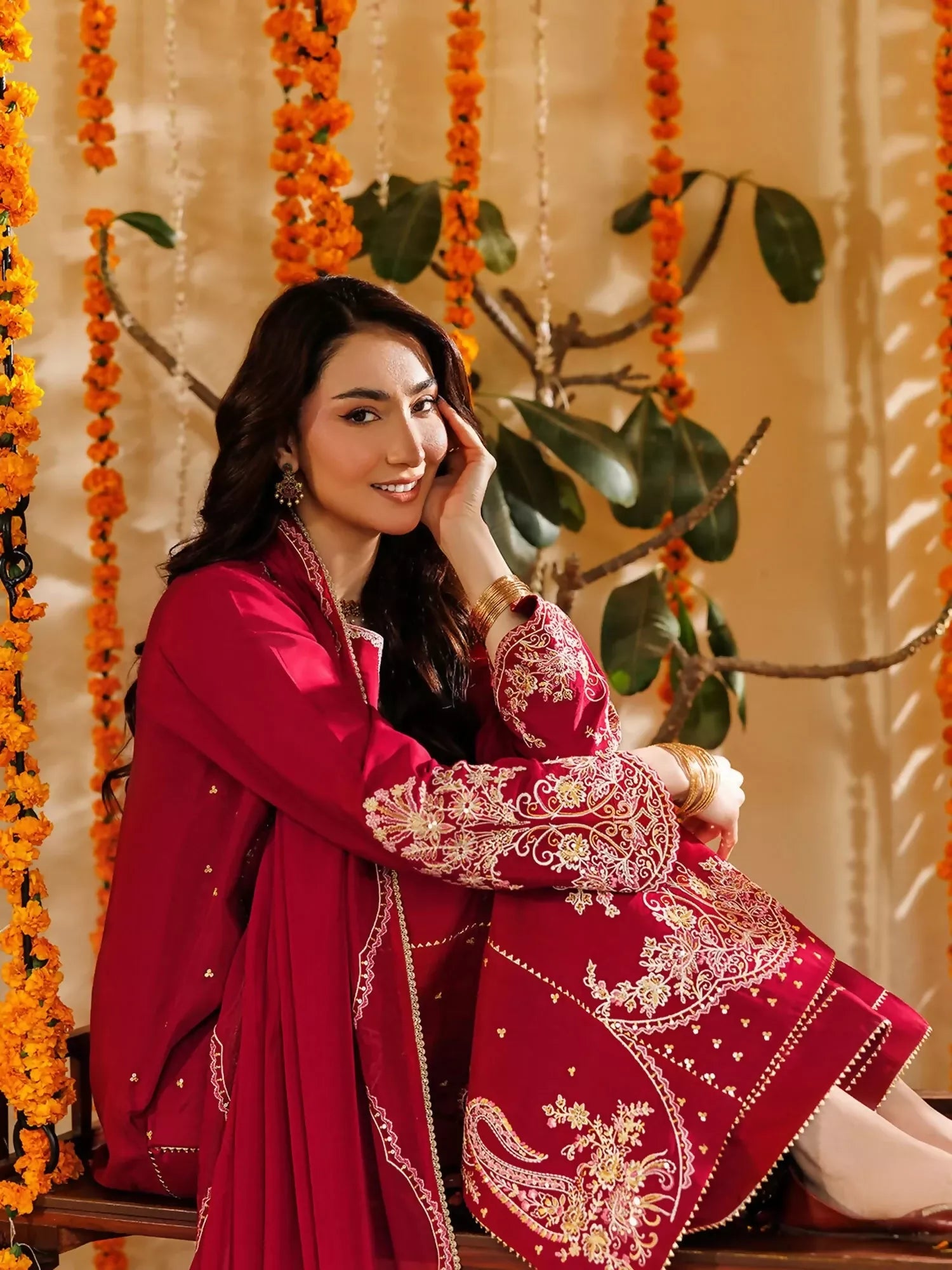 Panache Apparel Noore Eid Edit Raw Silk Embroidered Stitched Suit-Zariah