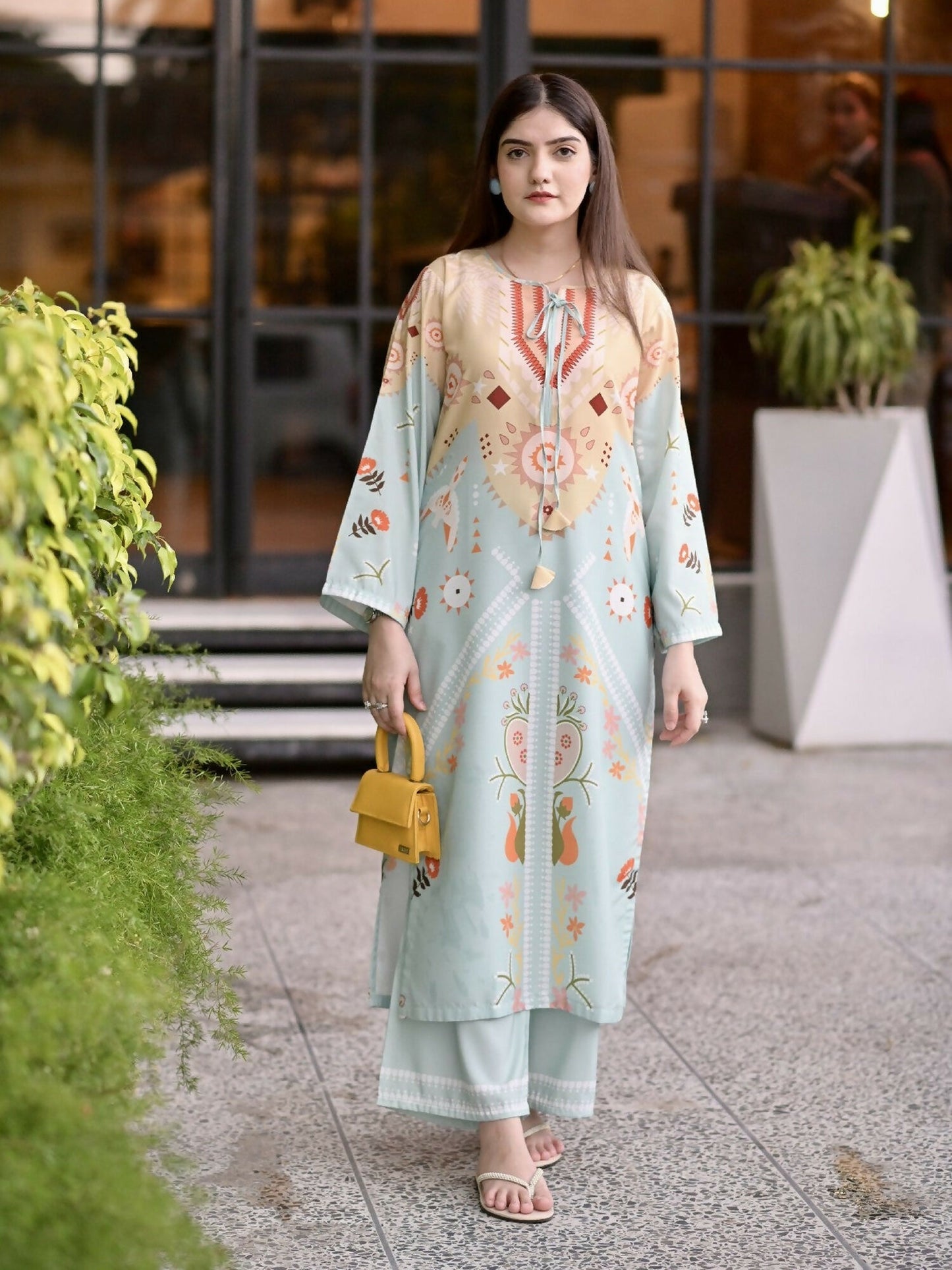 MH Cloth House Poly Lawn Printed Co-Ord Set-Dilnashin