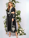 Tehzeeb Libas Lawn Embroidered Stitched 2-Piece Suit-BLACK SPARKLE